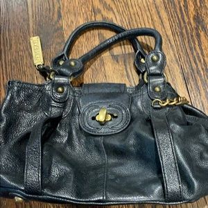 Black leather doctor style Lockheart handbag